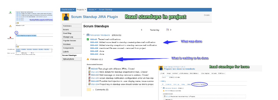 Scrum Standup plugins for JIRA and Confluence